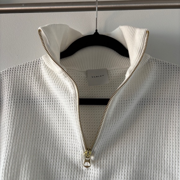 Varley Fulton White Half Zip Crop Pullover Vest - Picture 5 of 7